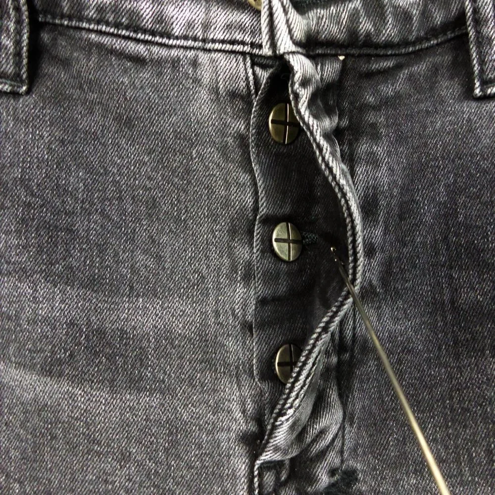 Ksubi Mens 34X32 Van Winkle Hazlow Angst Trashed Jeans Black Button Fly Grunge